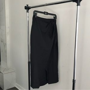 French connection black midi wrap skirt